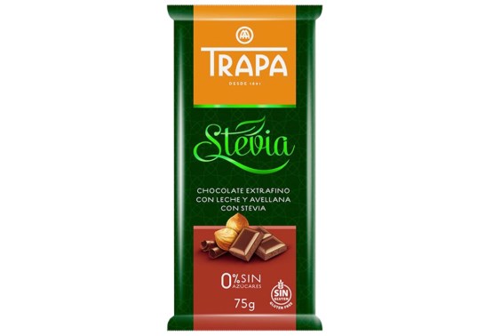 Čokoláda mliečna s drvenými lieskovými orechmi a steviou