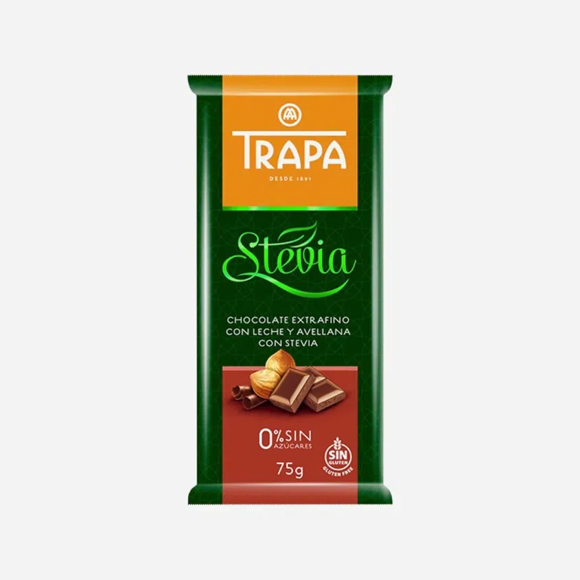 Čokoláda mliečna s drvenými lieskovými orechmi a steviou