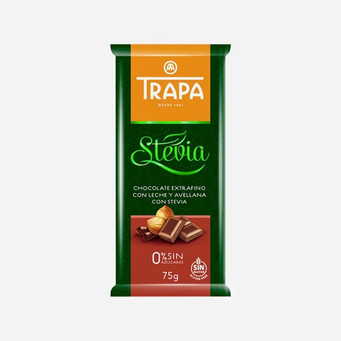 Čokoláda mliečna s drvenými lieskovými orechmi a steviou