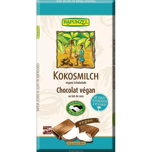 Čokoláda s kokosovým mlékem vegan BIO 80 g