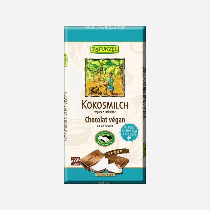 Čokoláda s kokosovým mlékem vegan BIO 80 g