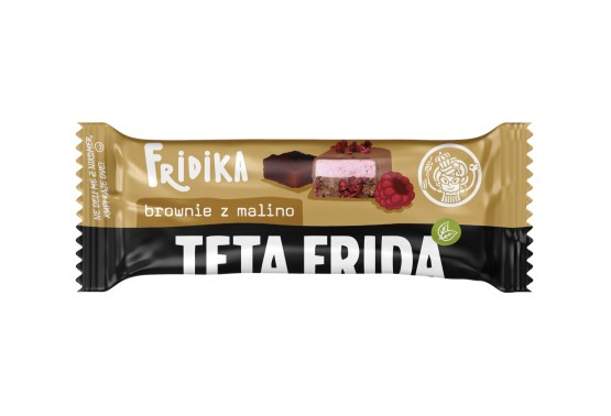 Čokoládová tyčinka Brownie s malinami