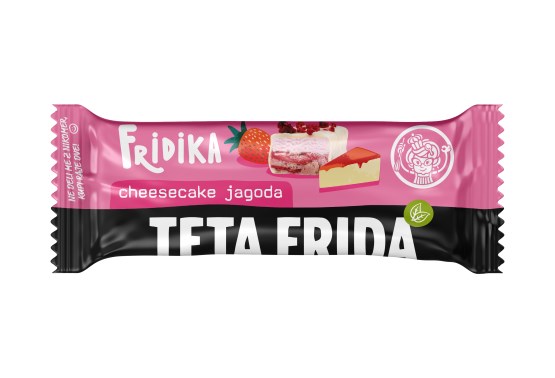Čokoládová tyčinka Cheesecake s jahodami