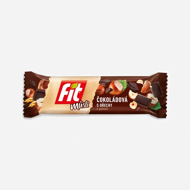 Čokoládová tyčinka s orechmi v poleve