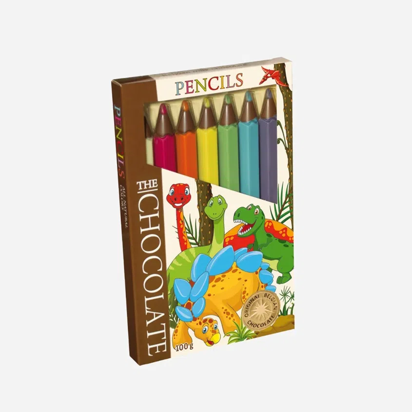 Čokoládové pastelky - motív dinosaury