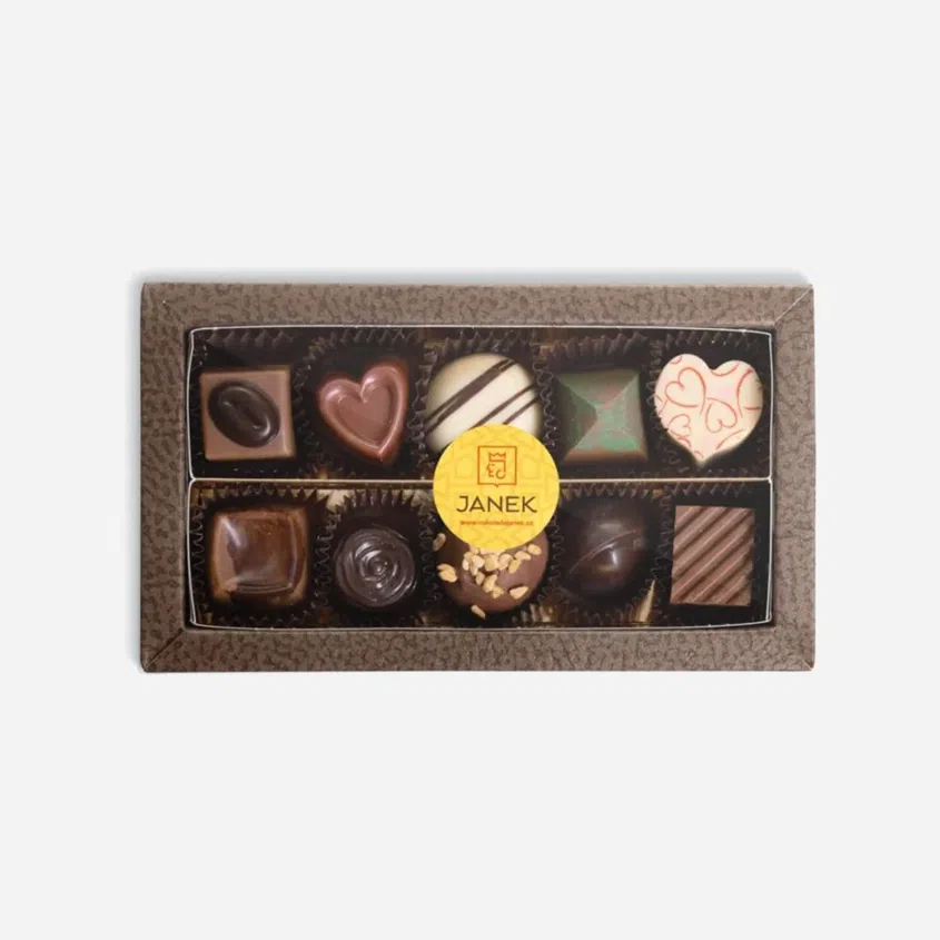 Čokoládovňa Janek Krabička s pralinkami a hľuzovkami 10 ks