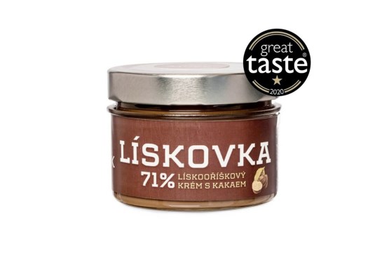 Čokoládovňa Janek Lískovka, 71% lieskovoorieškový krém s kakaom