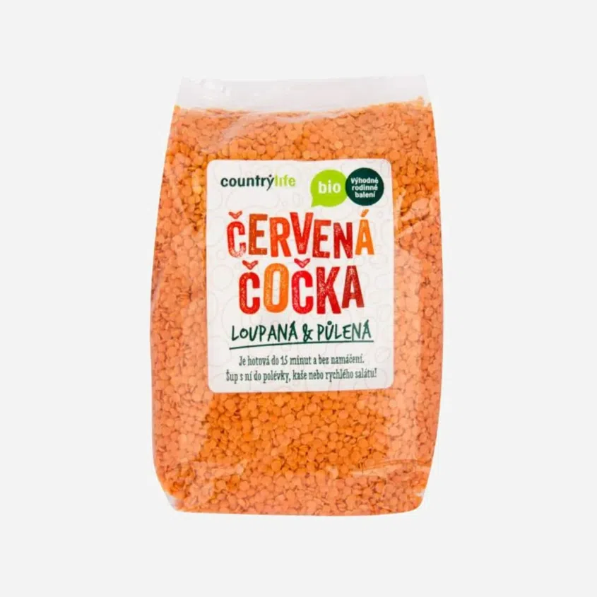 Countrylife Šošovica červená polená BIO 1 kg