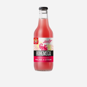 Craft limonáda malina a citrón sklo