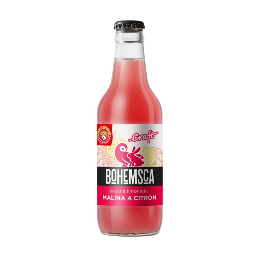 Craft limonáda malina a citrón sklo