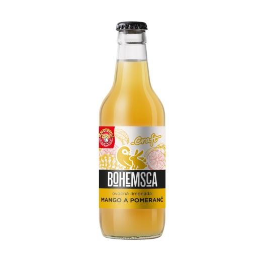 Craft limonáda mango a pomaranč sklo