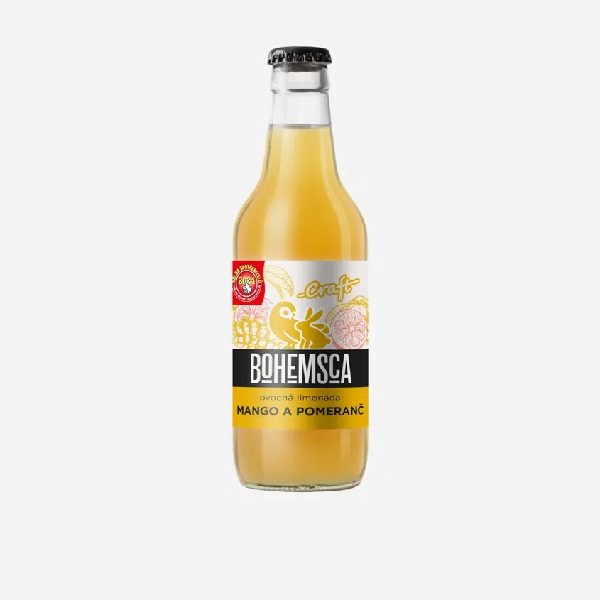 Craft limonáda mango a pomaranč sklo