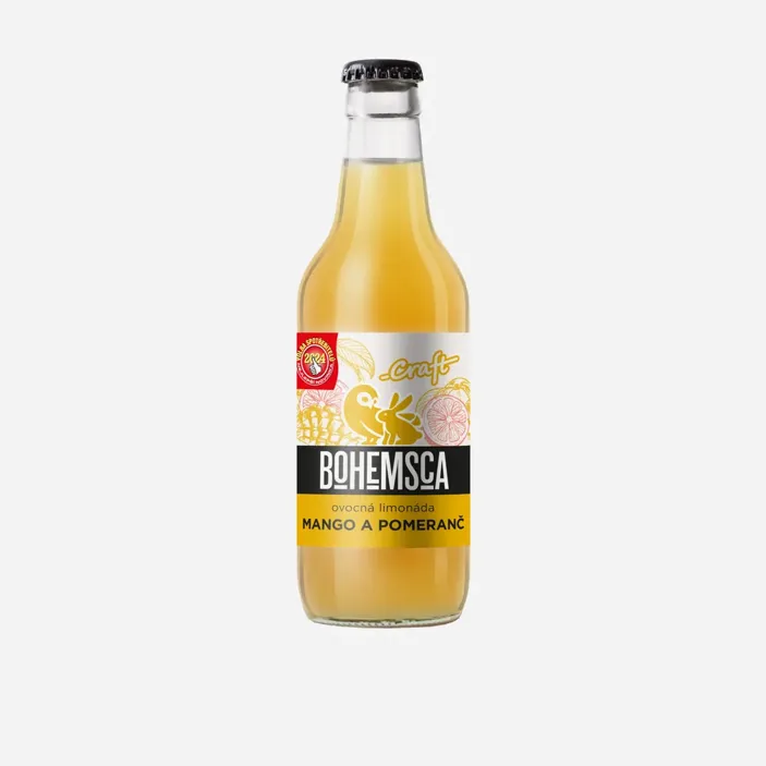 Craft limonáda mango a pomaranč sklo