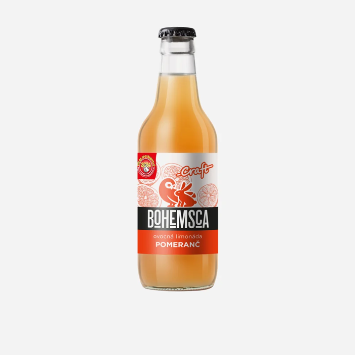 Craft limonáda pomaranč sklo