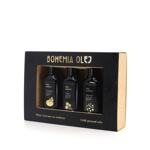 Darčekové balenie olejov tekvica, mak, horčica 3 x 100 ml