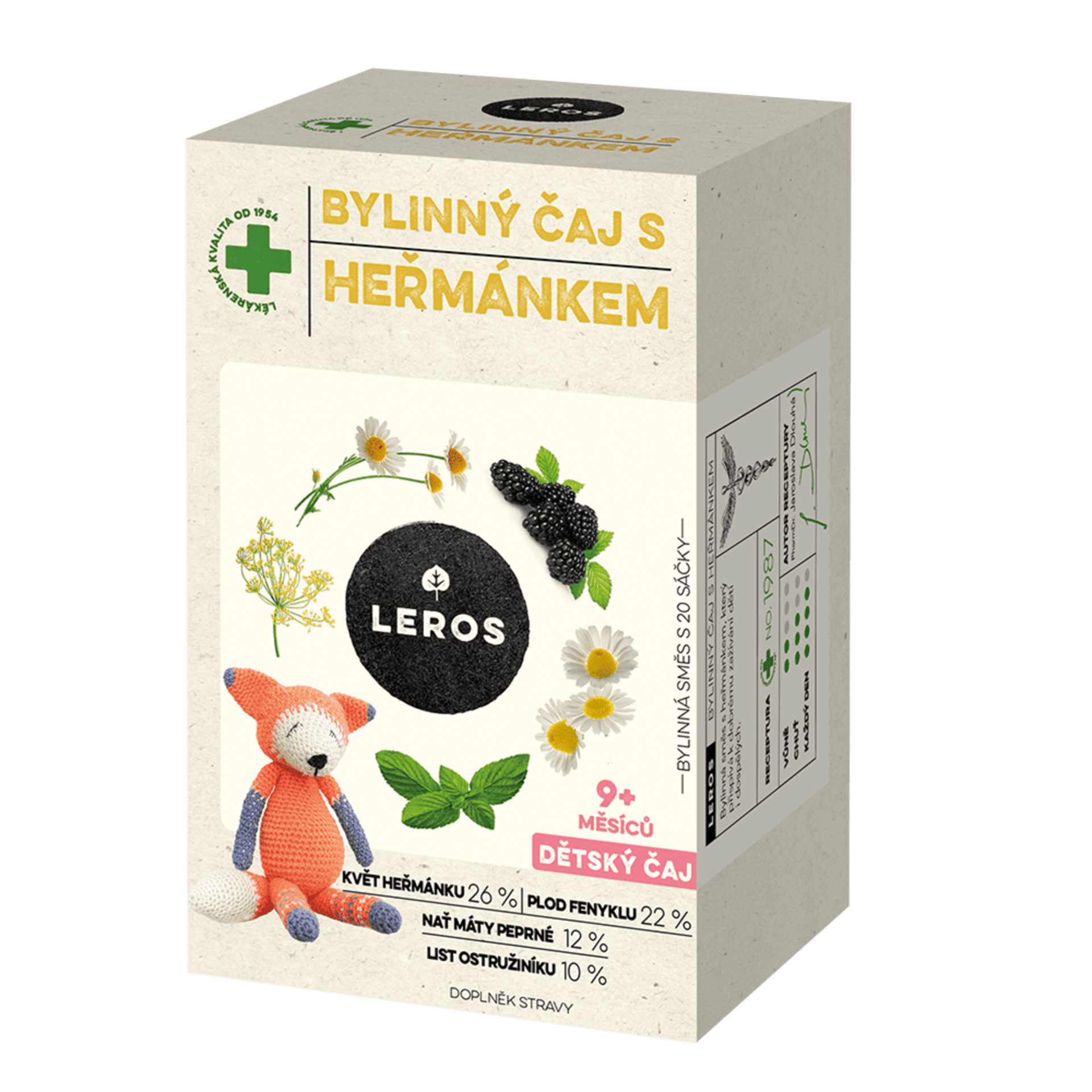 Leros Detský bylinný čaj s harmančekom BIO 20 sáčkov