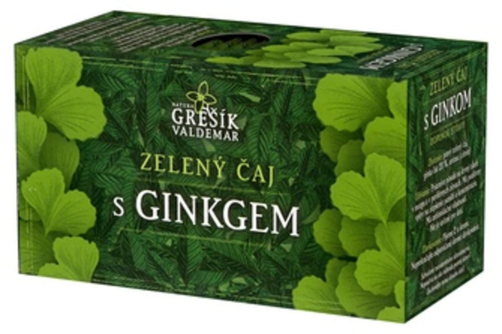 E-shop Grešík Zelený čaj s ginkgom 20 sáčkov