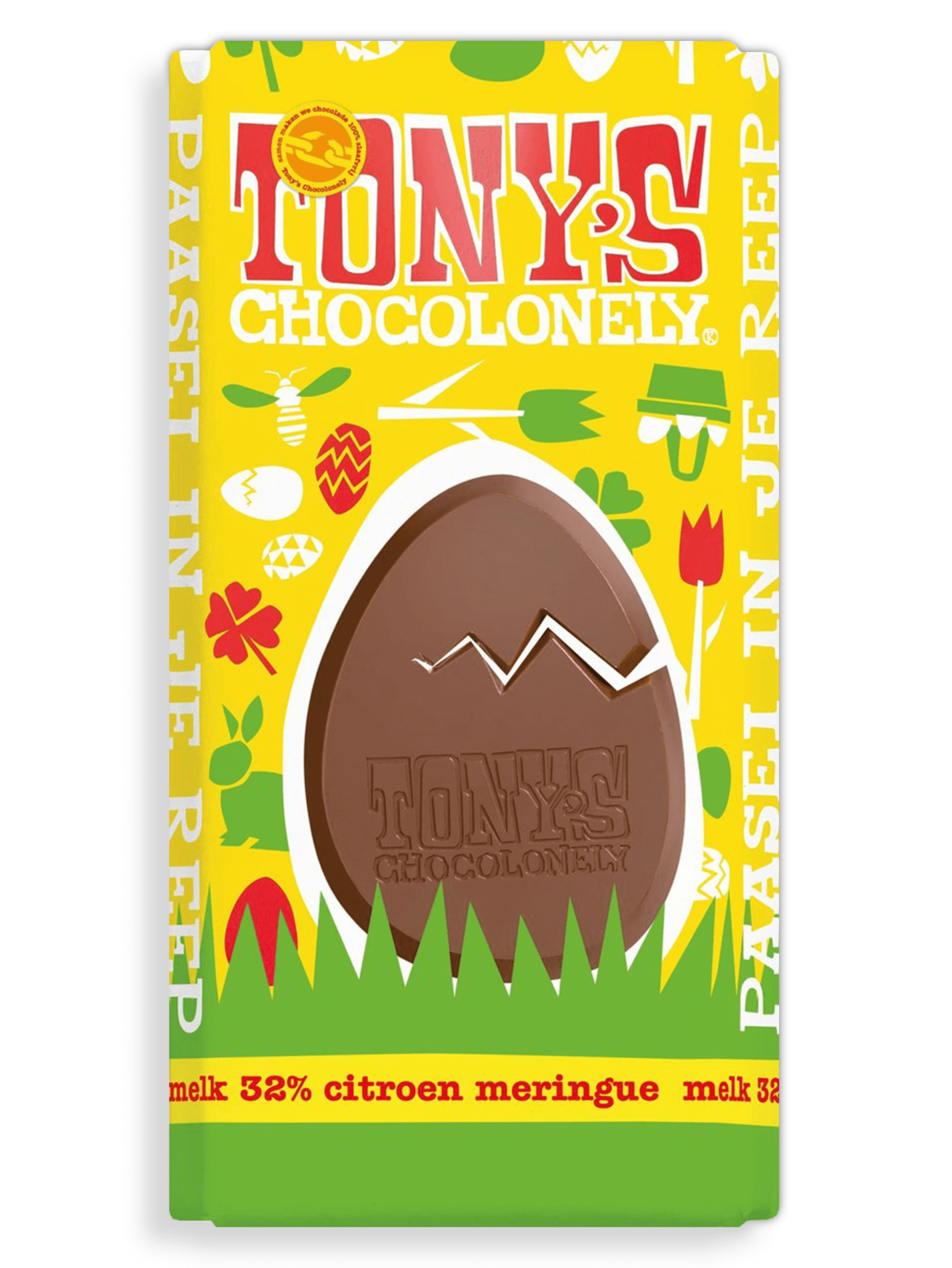Tony&apos;s Chocolonely Mliečna čokoláda, snehové pusinky a citrón 180 g
