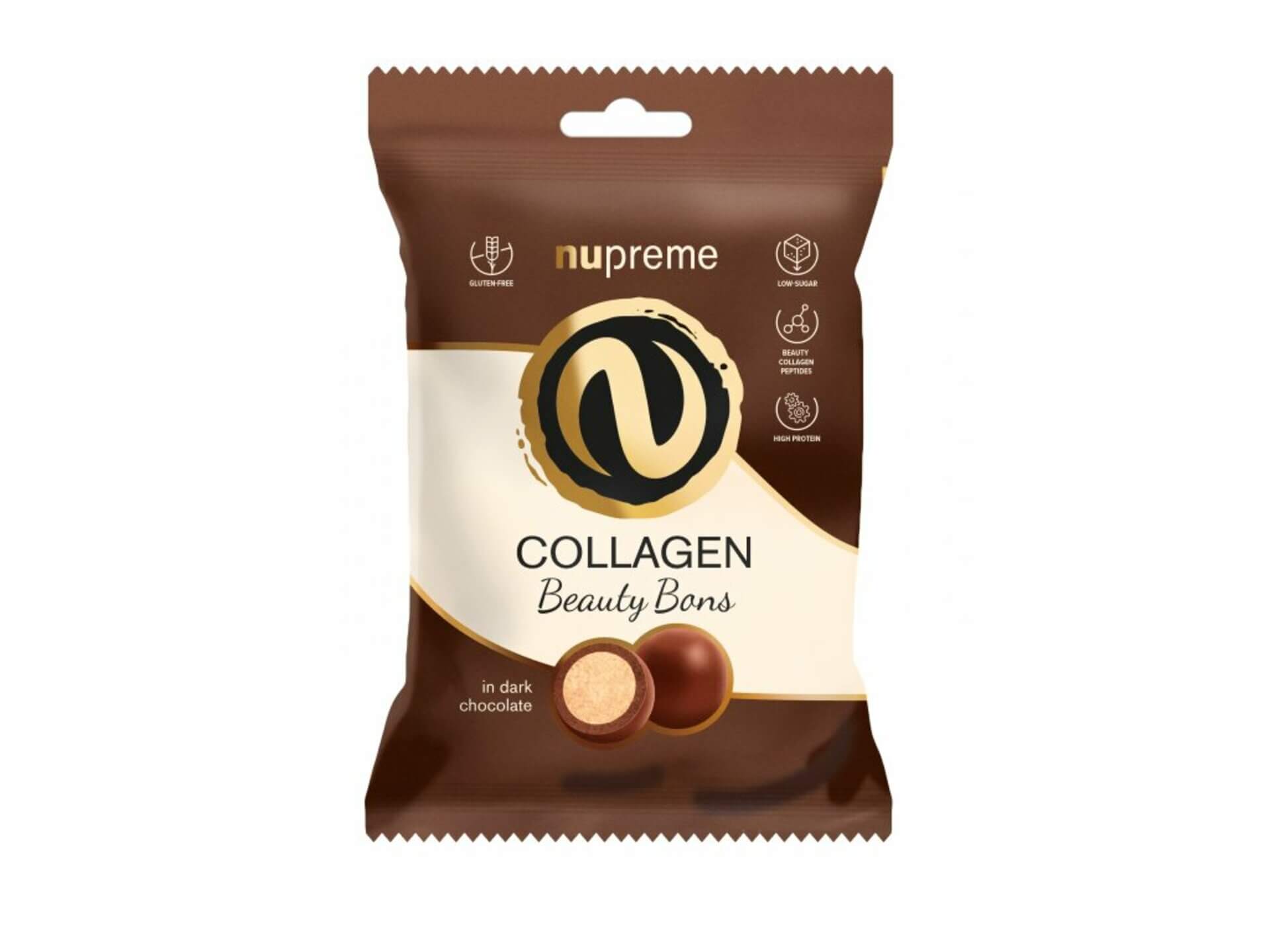 Nupreme Beauty Bons Collagen v tmavej čokoláde 80 g