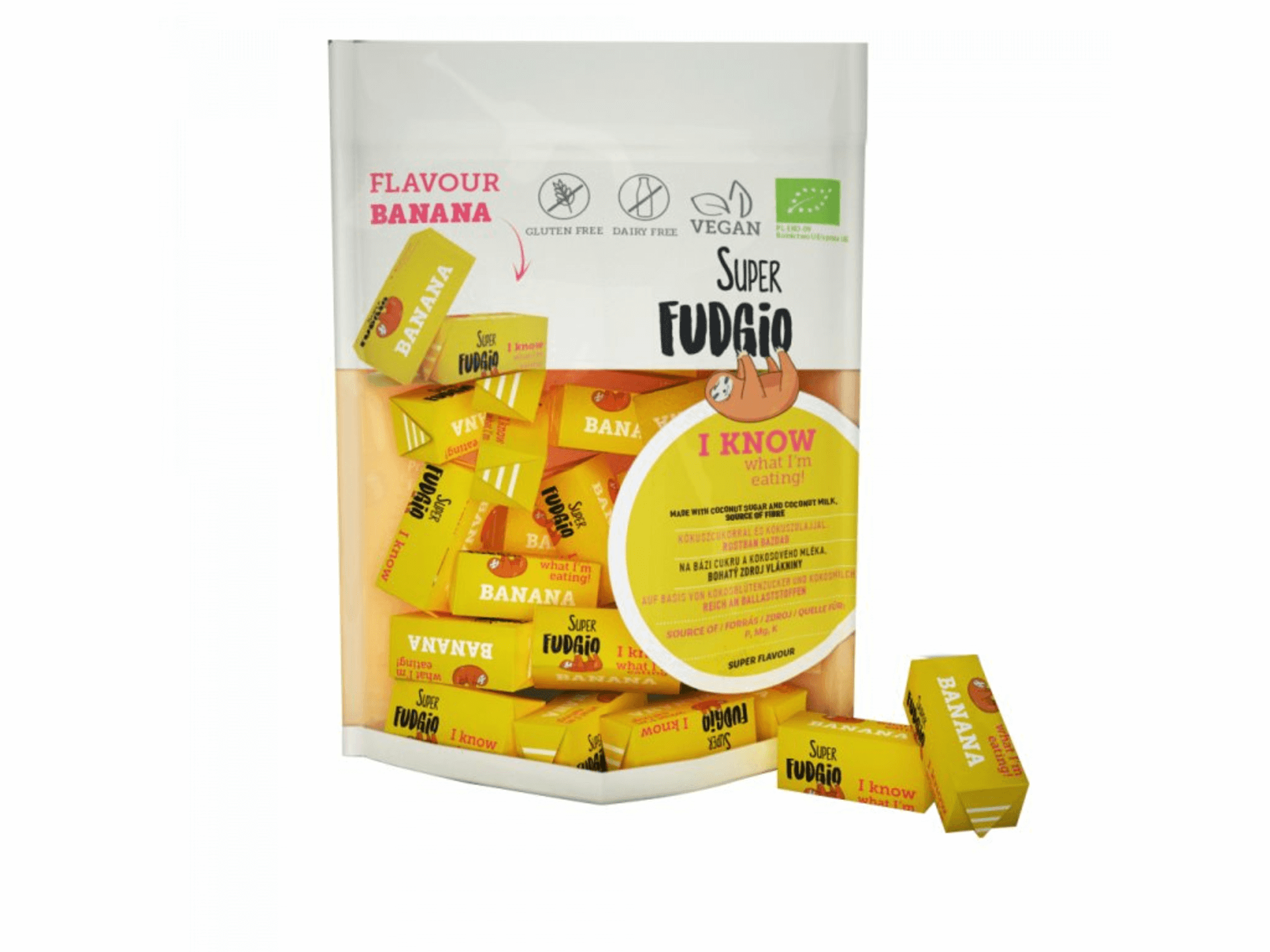 E-shop Super Fudgio Vegánske karamelky - banán BIO 150 g