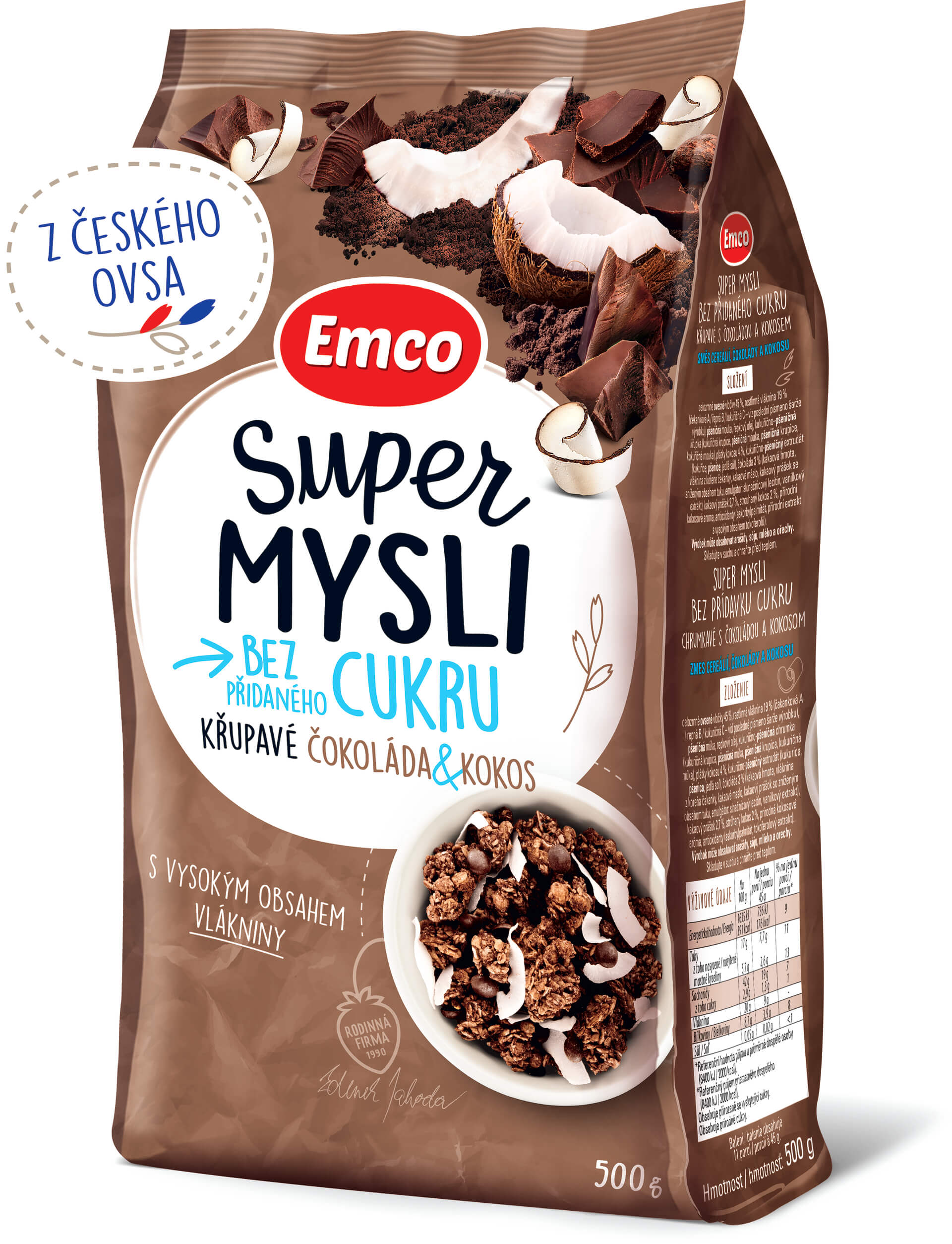 E-shop Emco Super mysle čokoláda a kokos 500 g