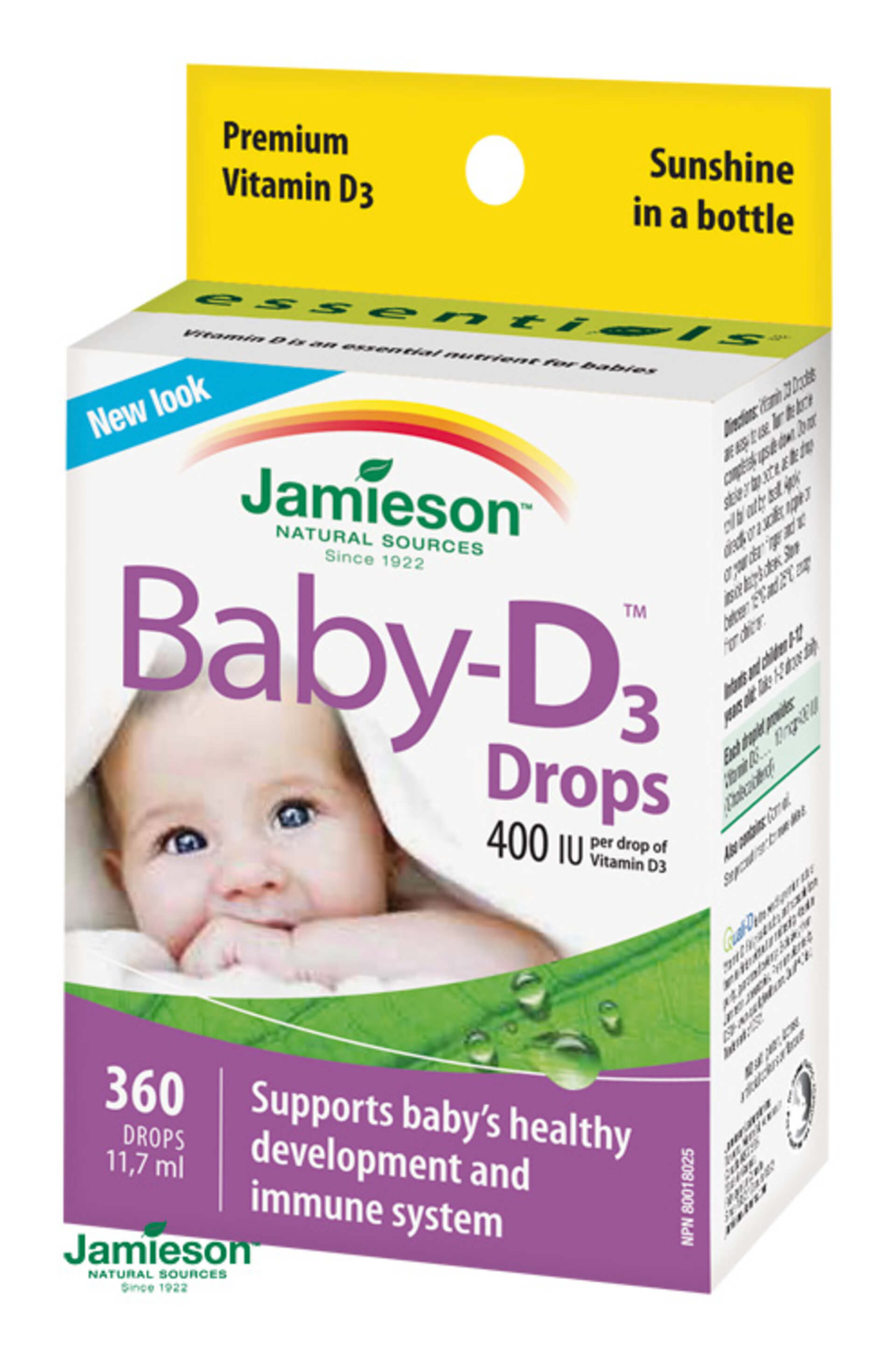 Jamieson Baby-D ™ Vitamín D3 400 IU kvapky 11,7 ml kvapky