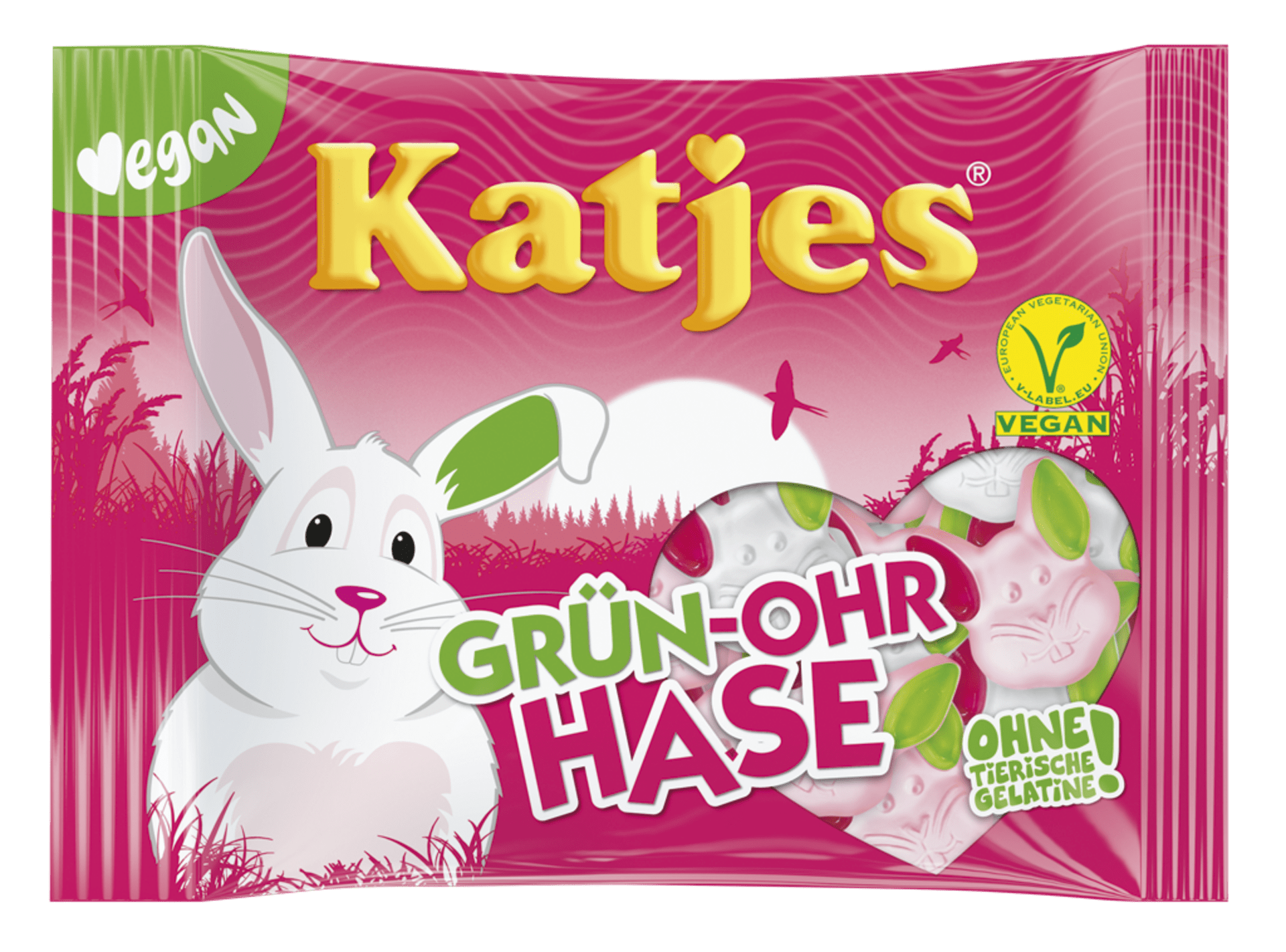 E-shop Katjes Cukríky s ovocnou príchuťou Grün-ohr Häse175 g