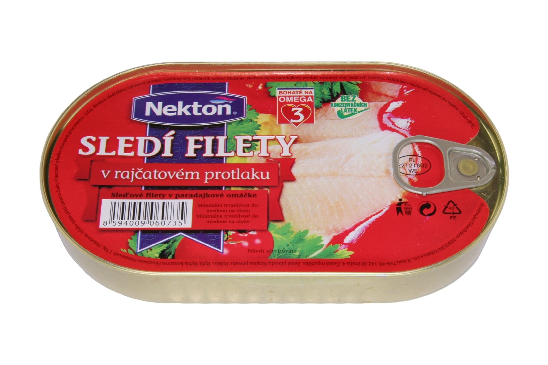 Nekton Filety zo sleďa v paradajkovej omáčke 170 g
