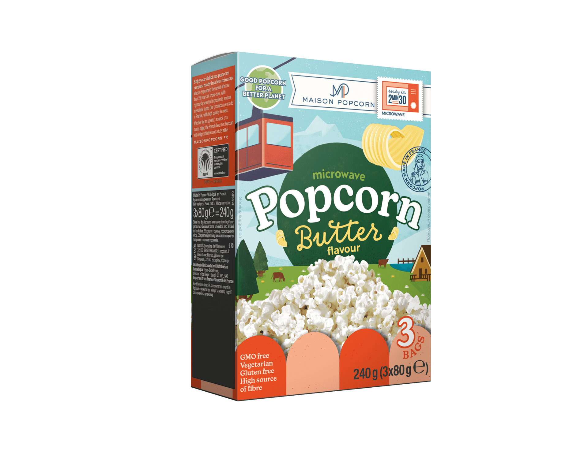E-shop Maison Popcorn Maslový popcorn do mikrovlnky 3x80 g