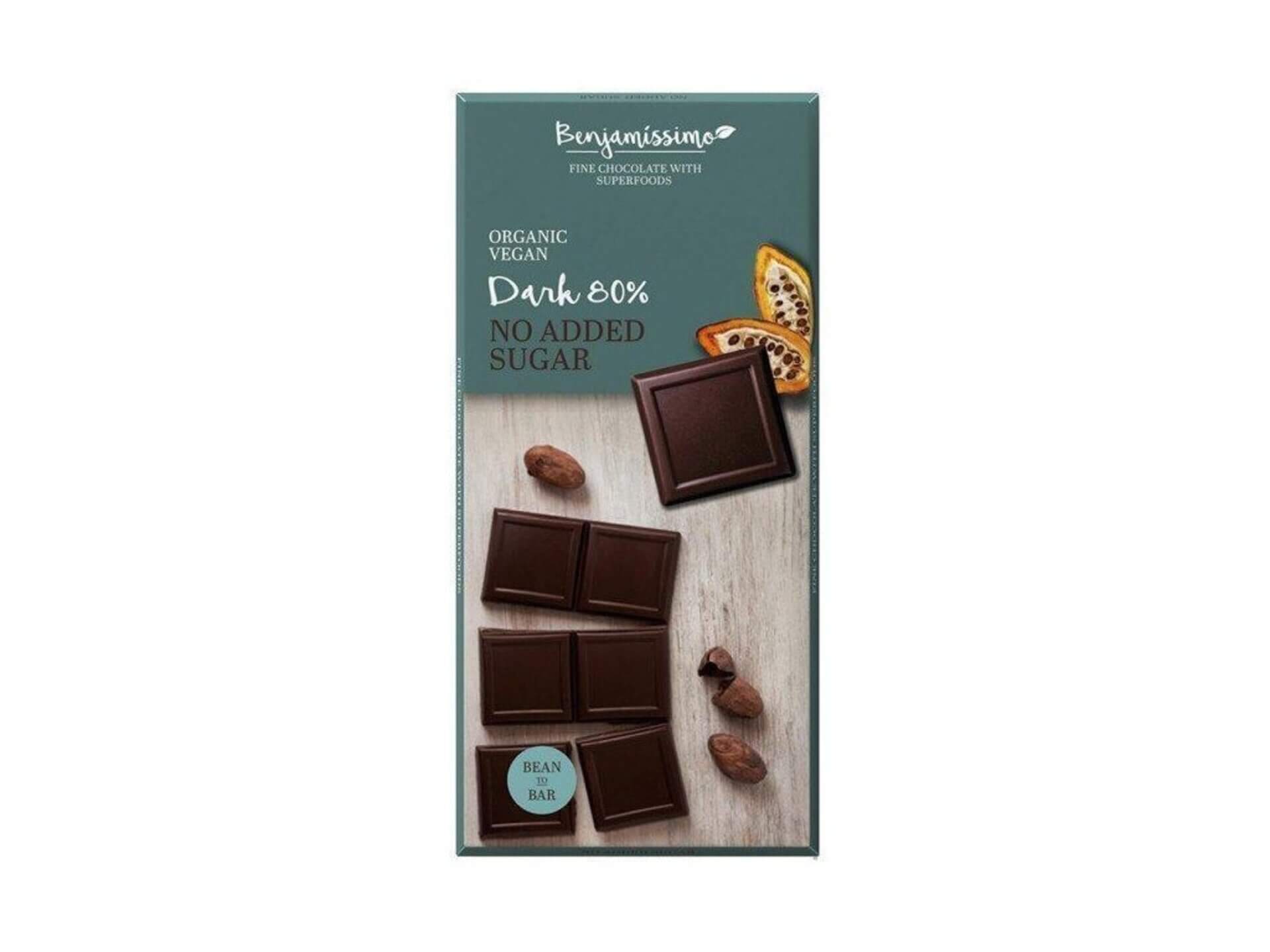 E-shop Benjamíssimo Tmavá čokoláda bez cukru BIO 70 g