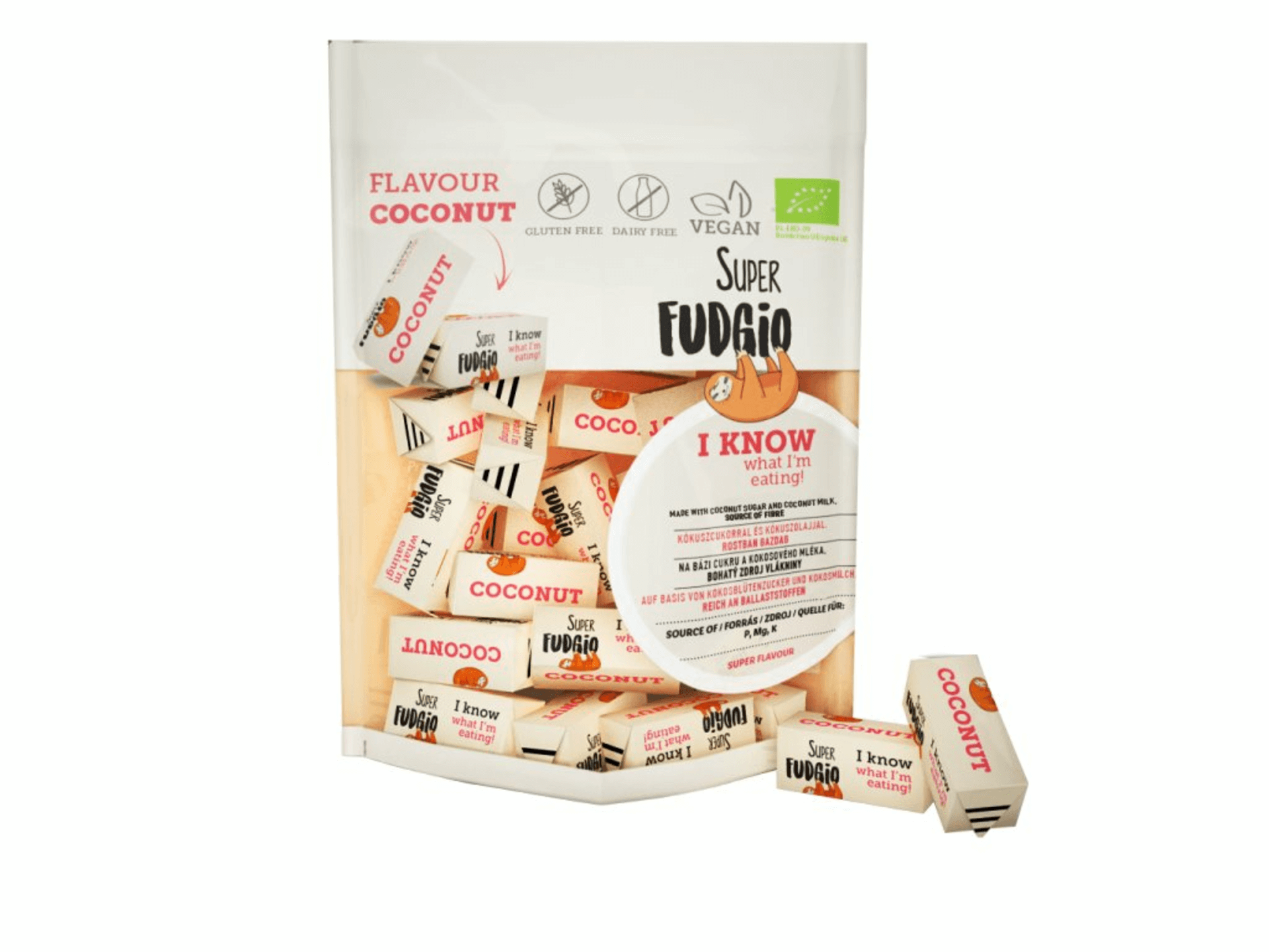 E-shop Super Fudgio Vegánske karamelky - kokos BIO 150 g