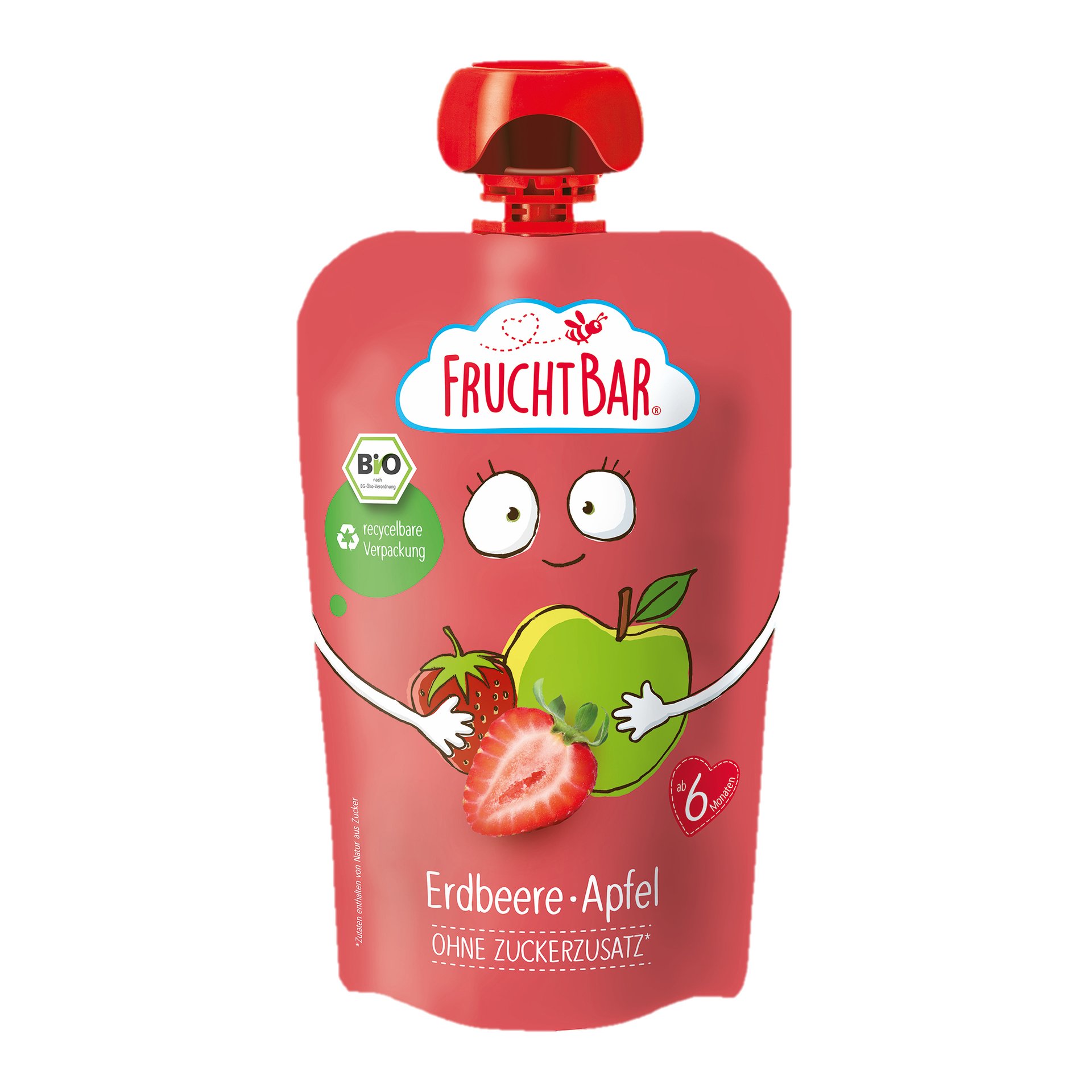 E-shop FruchtBar BIO Ovocné vrecko s jablkom a jahodou 100 g