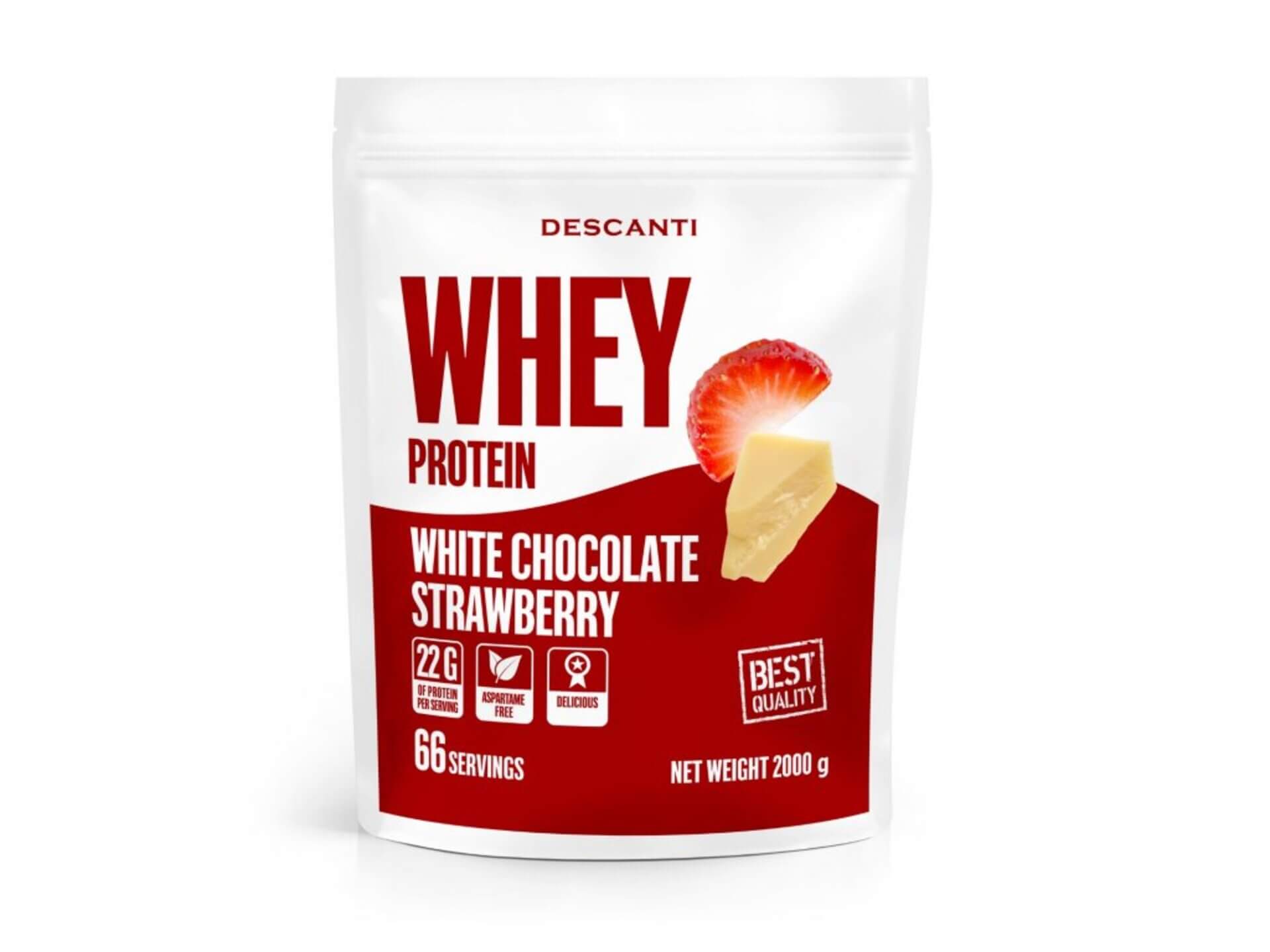 E-shop Descanti Whey Protein Jahoda a biela čokoláda 1000 g