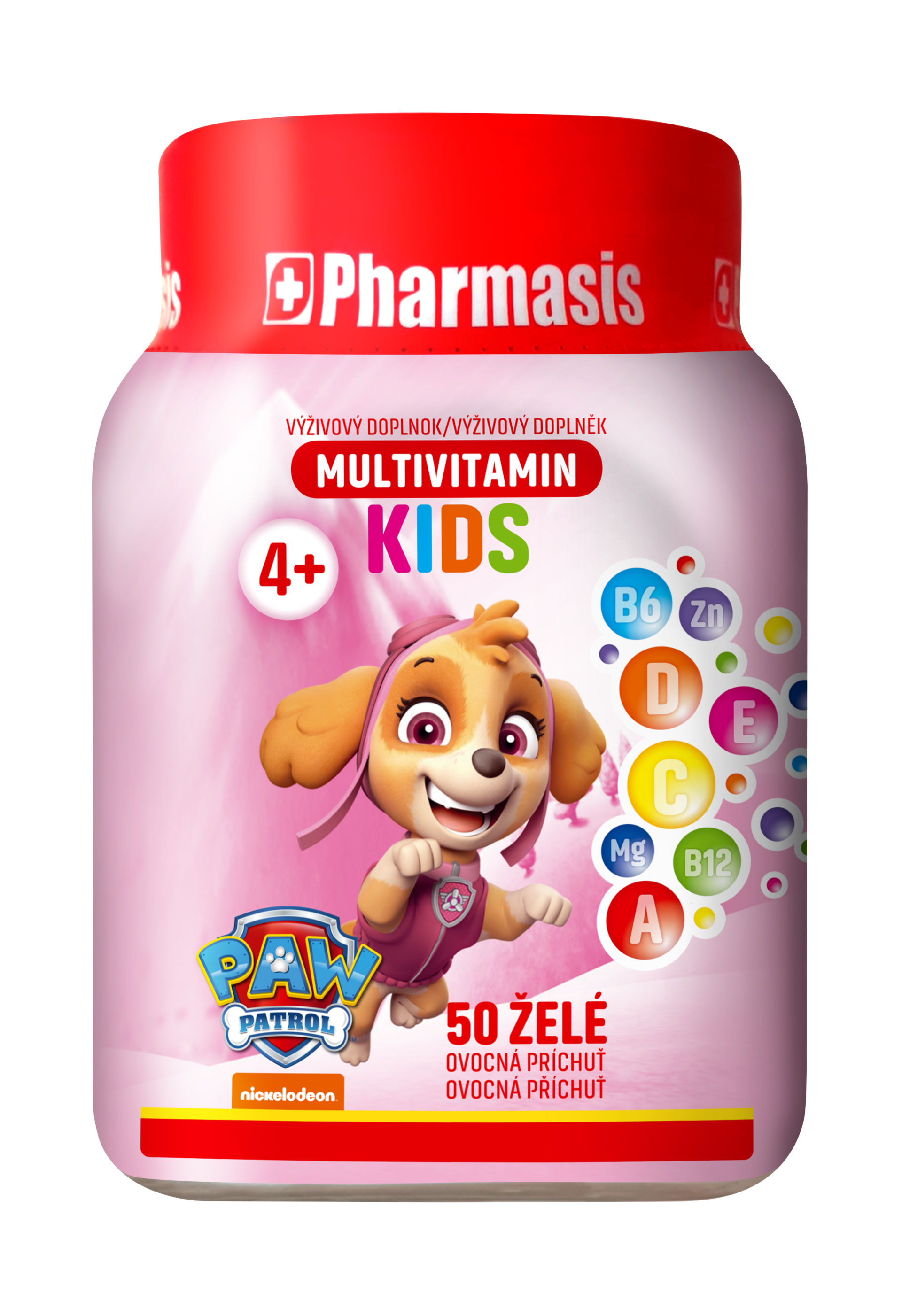 E-shop Pharmasis Multivitamínové želé cukríky pre deti Tlapková patrola ružové 250 g