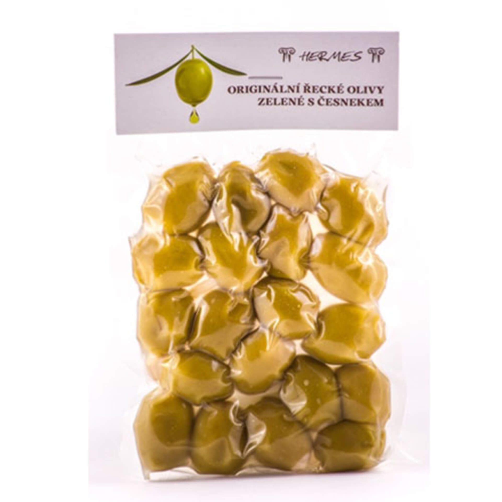 E-shop Hermes Zelené olivy s cesnakom 150 g