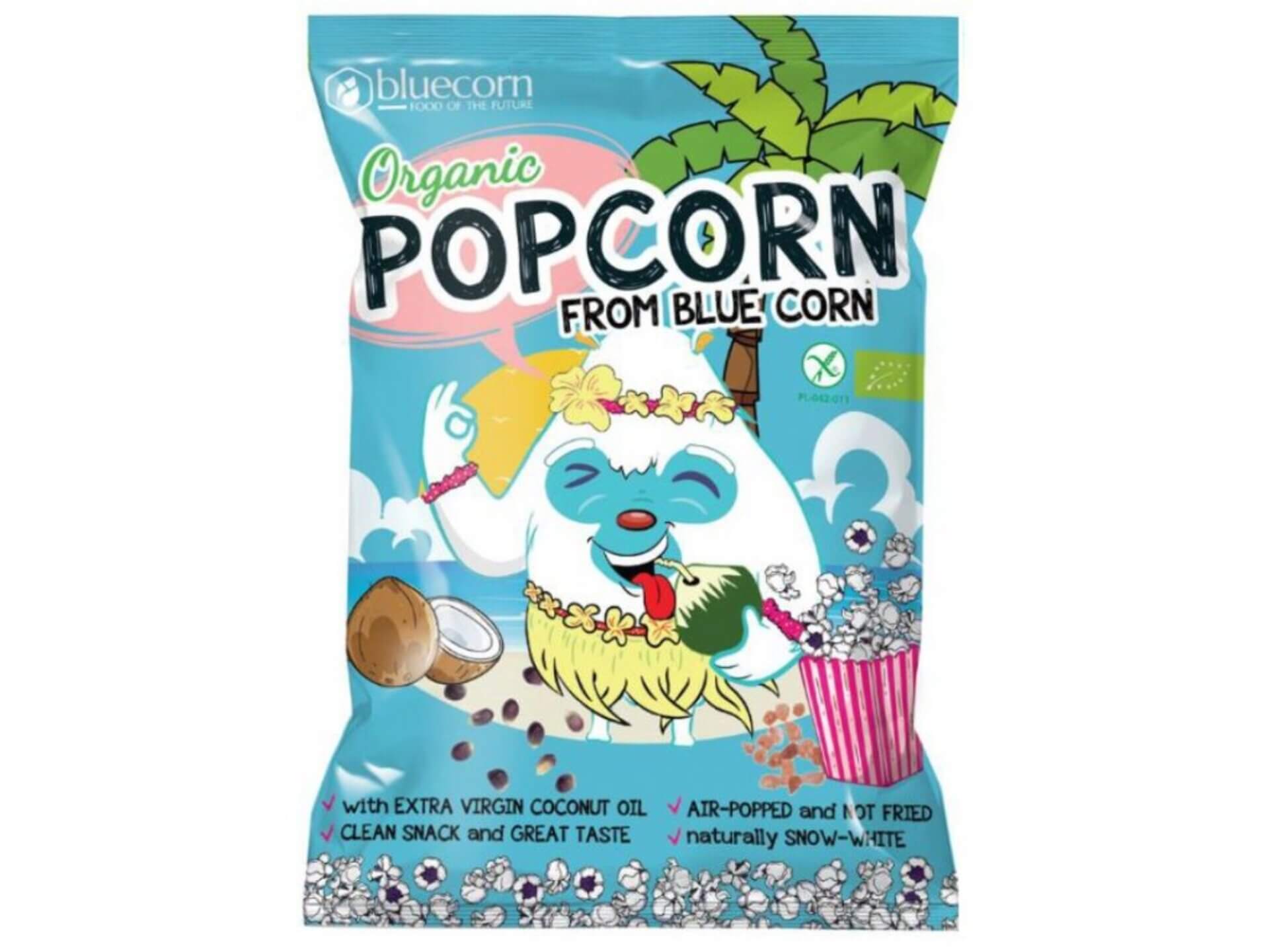 Popcrop Popcorn z modrej kukurice s himalájsou soľou a extra panenským kokosovým olejom BIO 20 g
