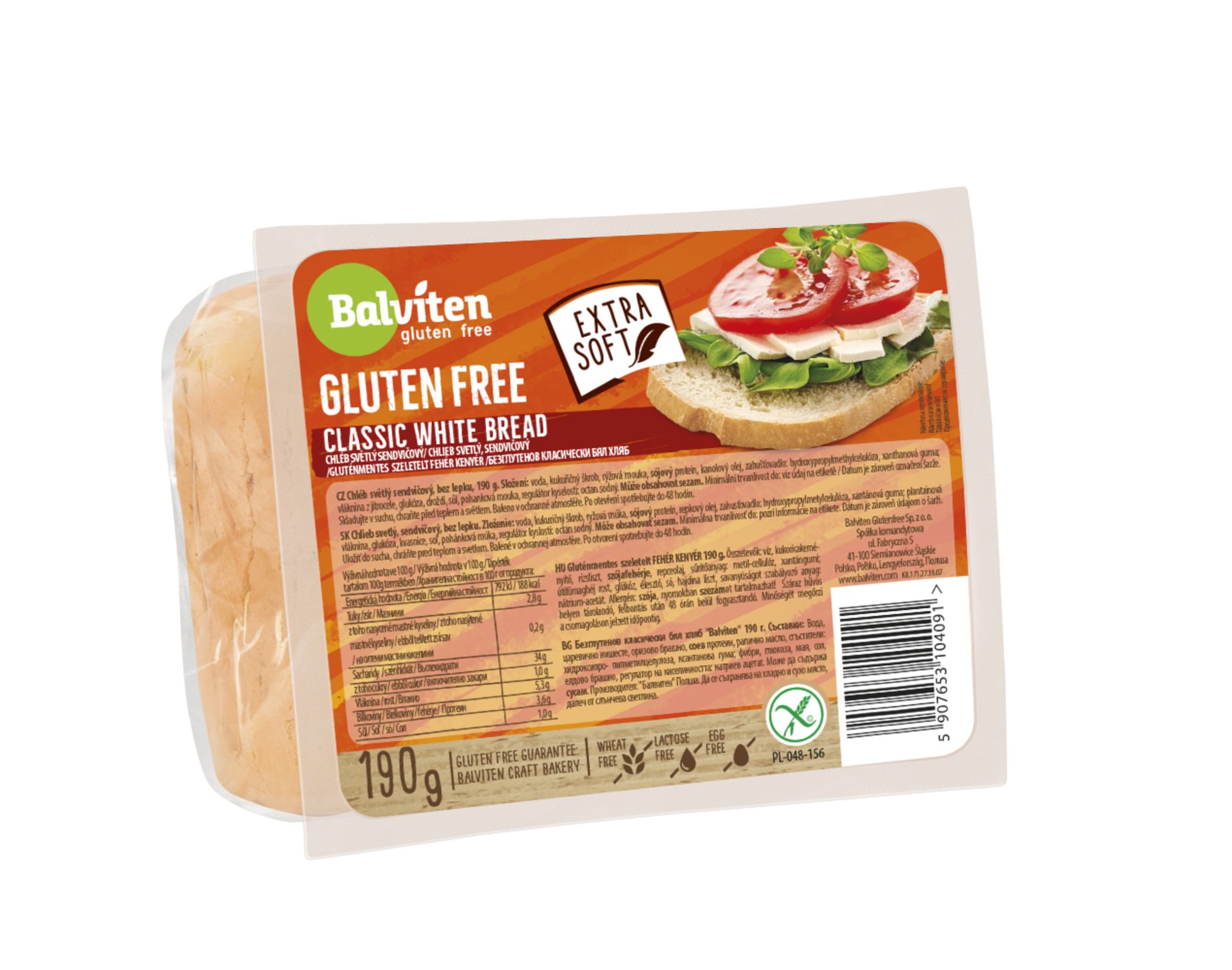 E-shop Balviten Chlieb svetlý krájaný bez lepku 190 g