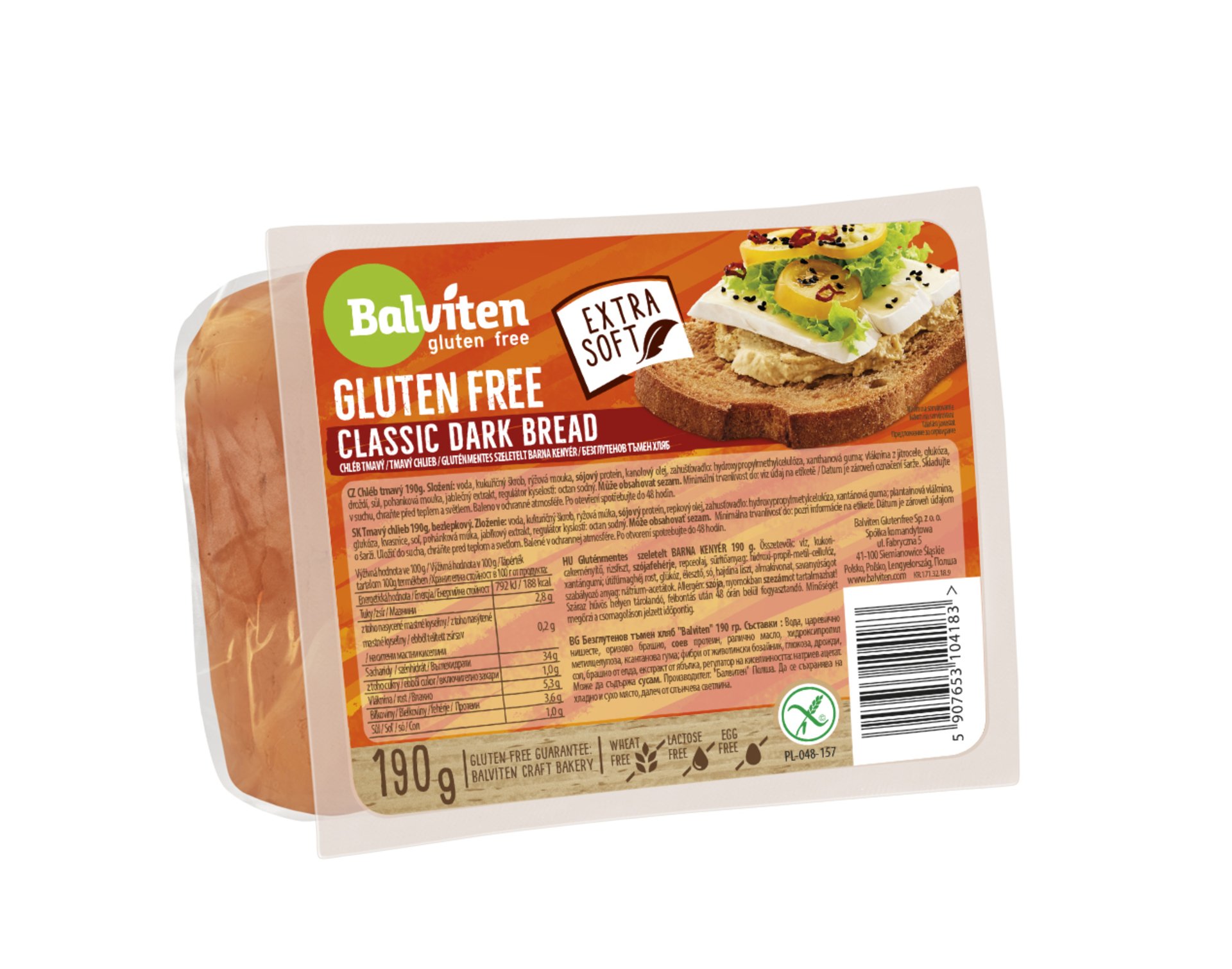 E-shop Balviten Chlieb tmavý krájaný bez lepku 190 g