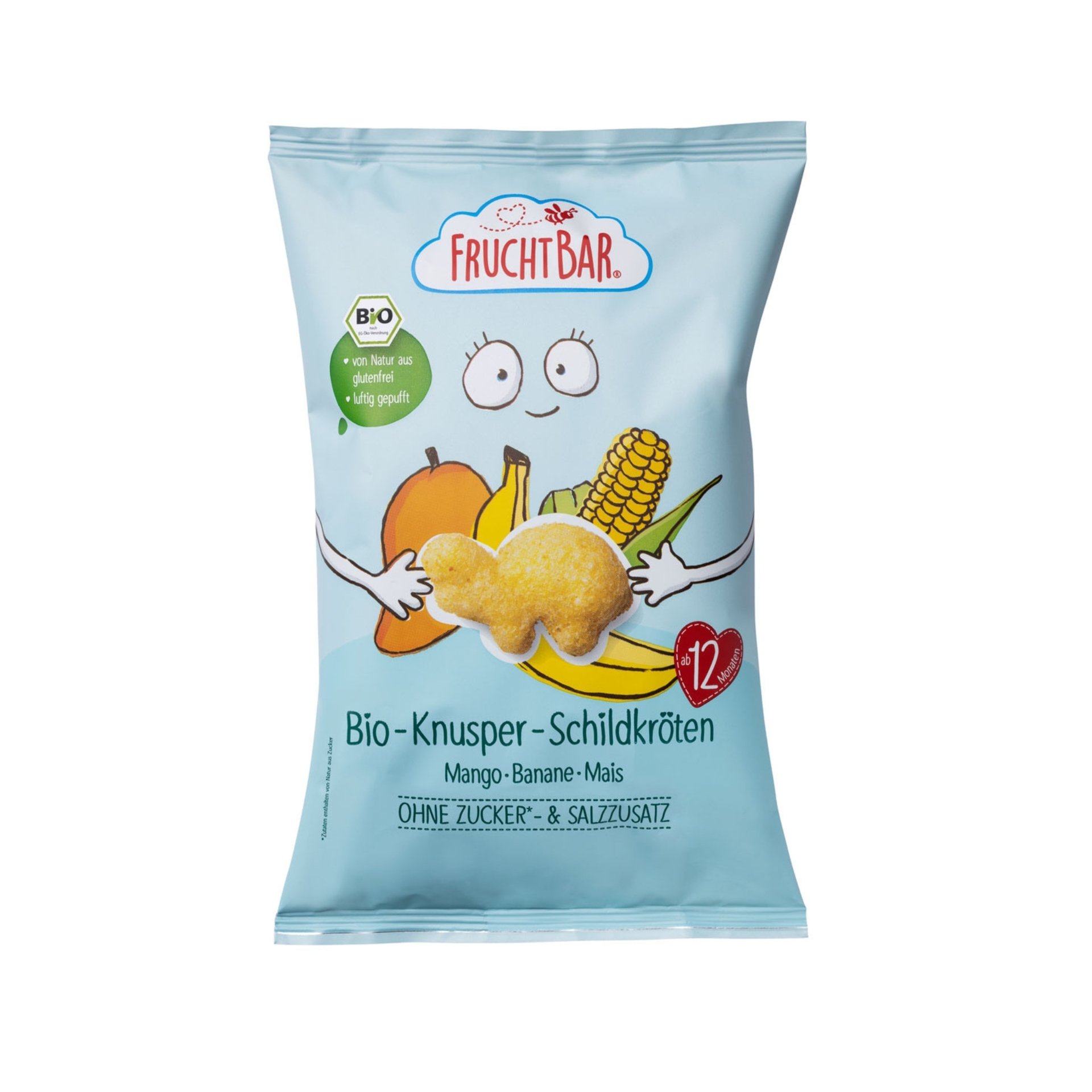 E-shop FruchtBar Chrumky Korytnačky - kukurica, mango a banán BIO 30 g