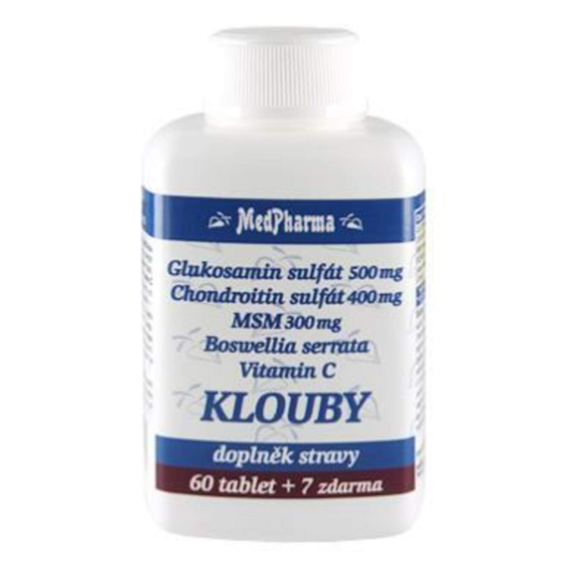 E-shop MedPharma Glukosamín + chondroitín + MSM (kĺby) 67 tabliet