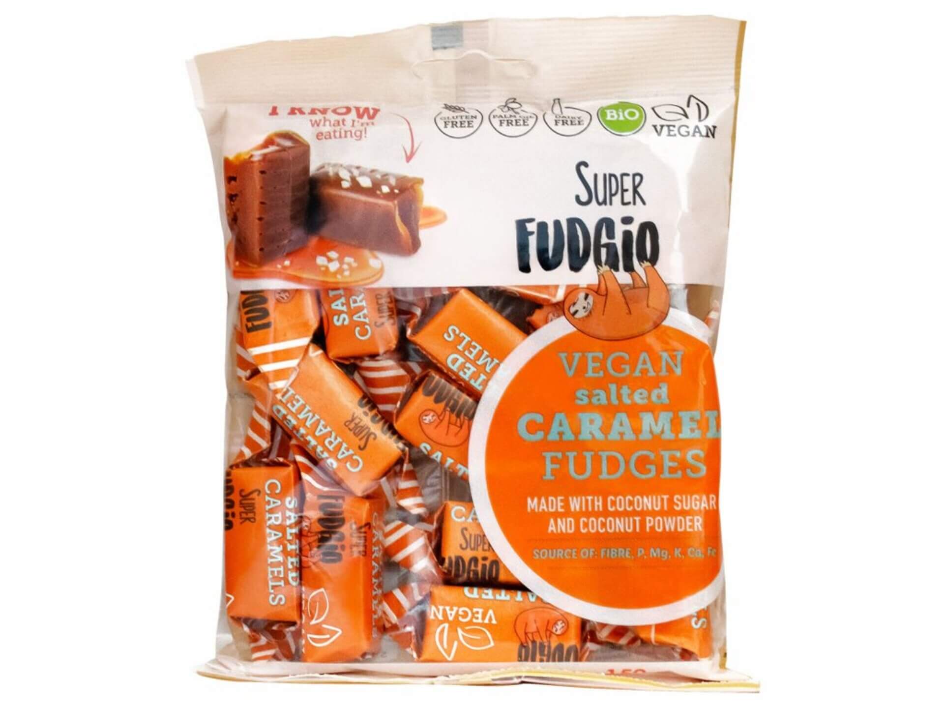 E-shop Super Fudgio Vegánske karamelky slaný karamel BIO 150 g