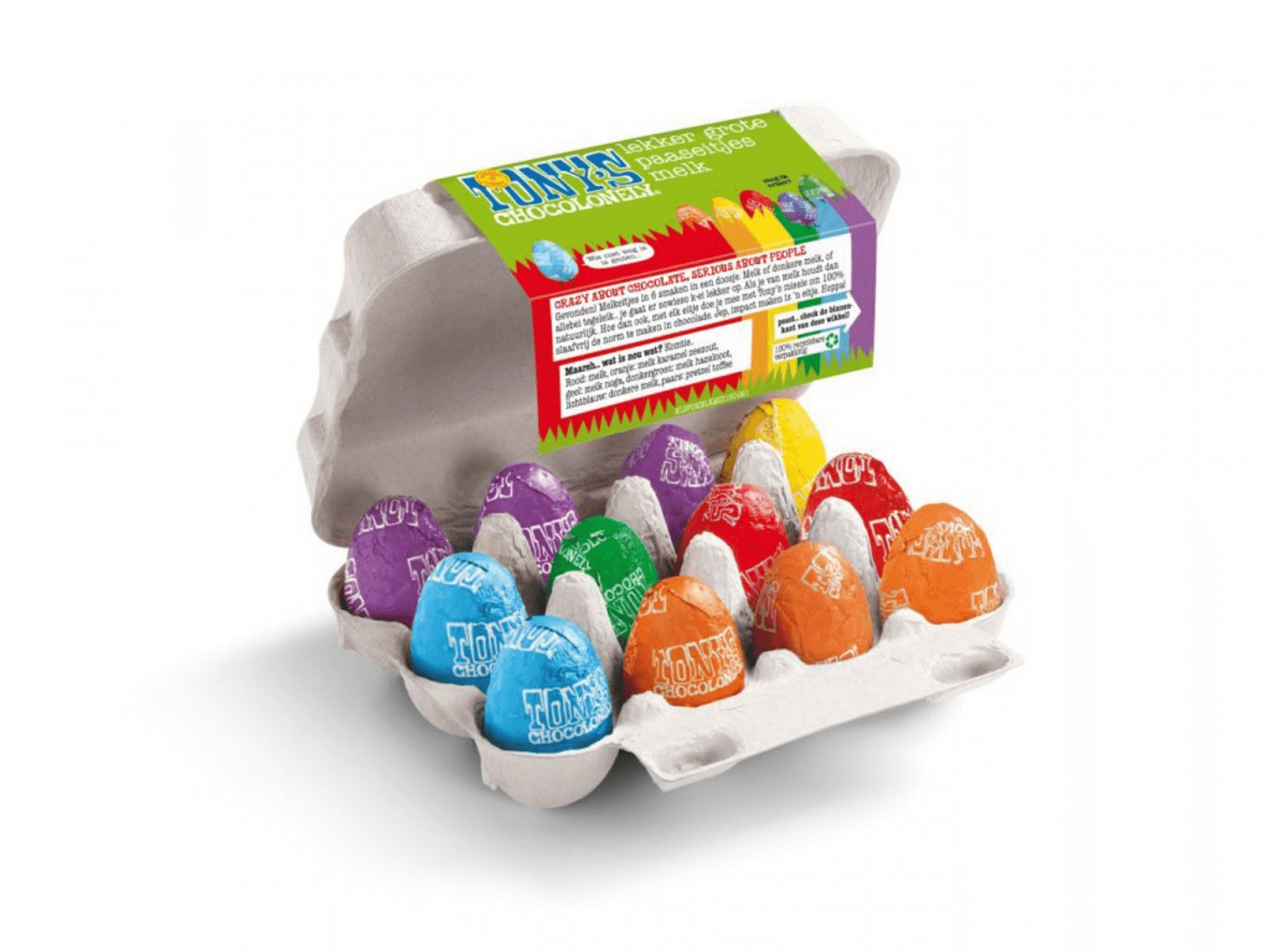 E-shop Tony´s Chocolonely Veľkonočné vajíčka mliečne v papierovej krabičke 150 g