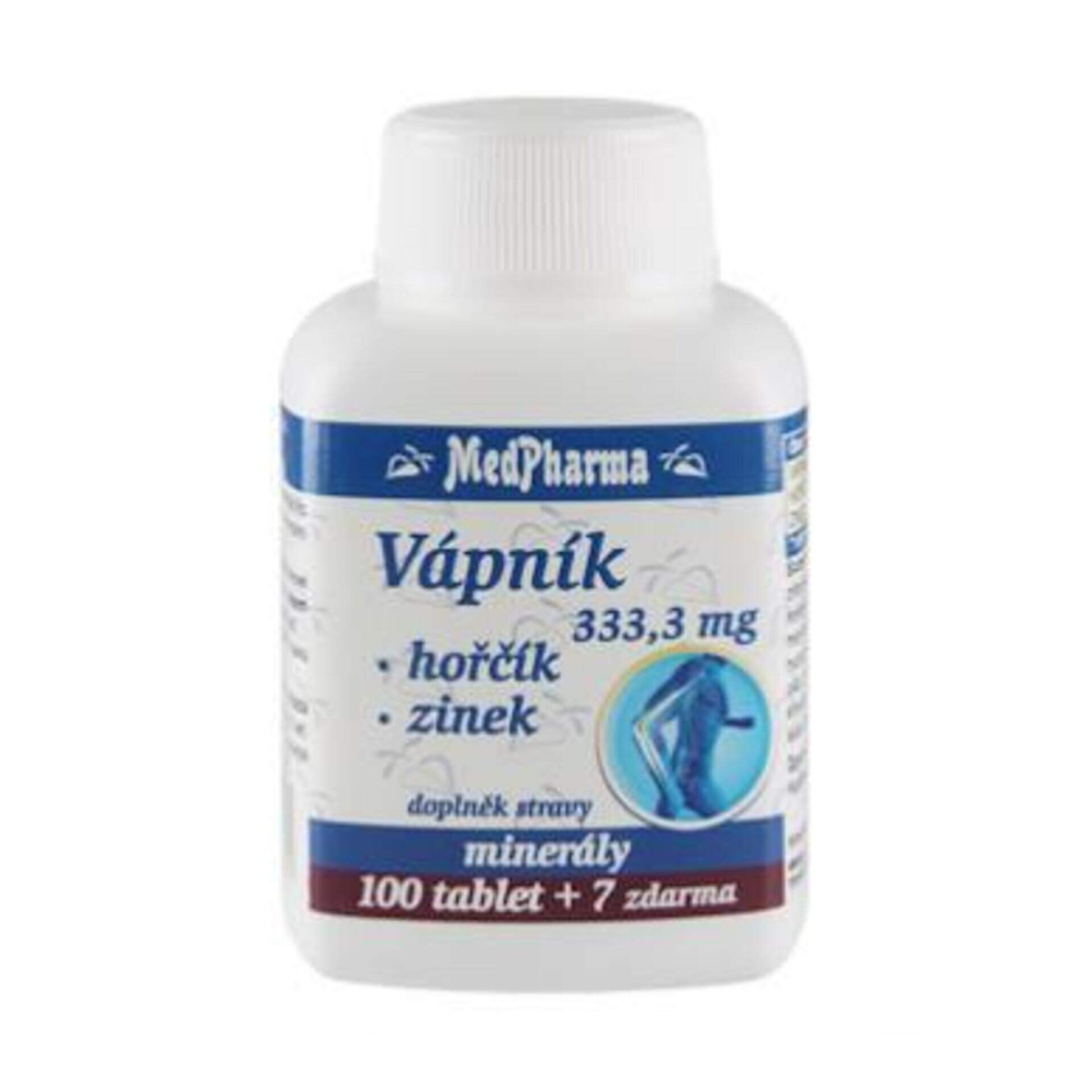 E-shop MedPharma Vápnik 333,3 mg + horčík + zinok 107 tablet