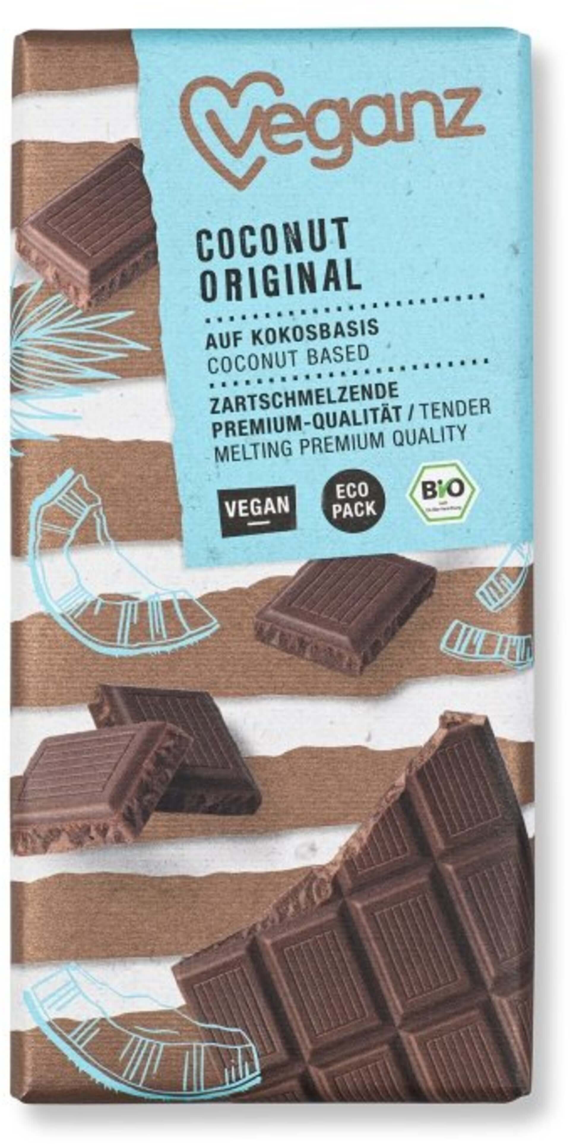 E-shop Veganz Kokosová čokoláda original BIO 80 g