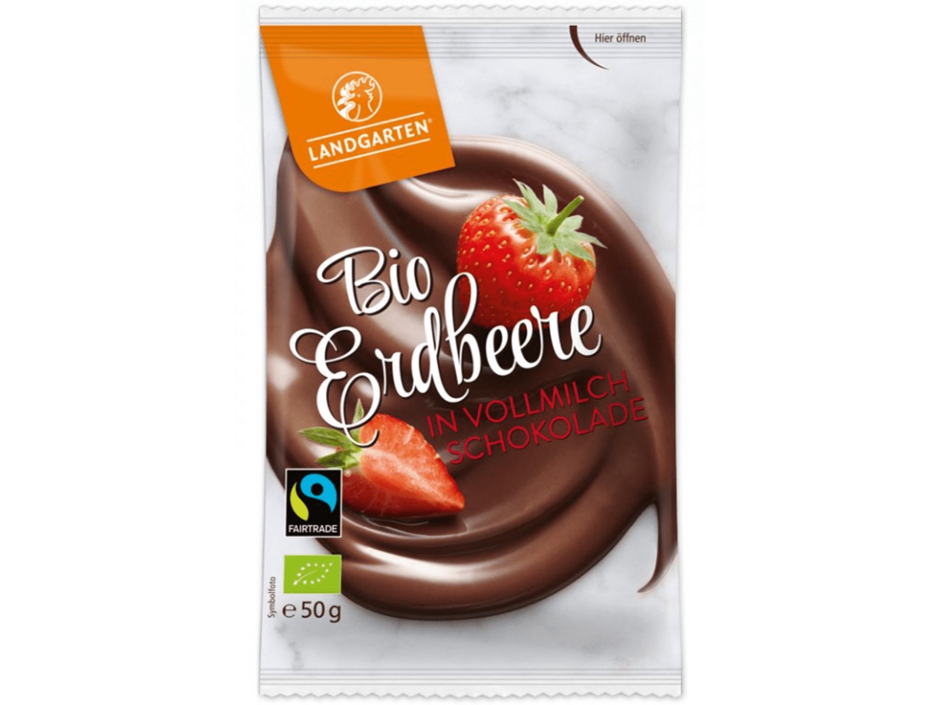 E-shop Landgarten Jahody v mliečnej čokoláde BIO 50 g