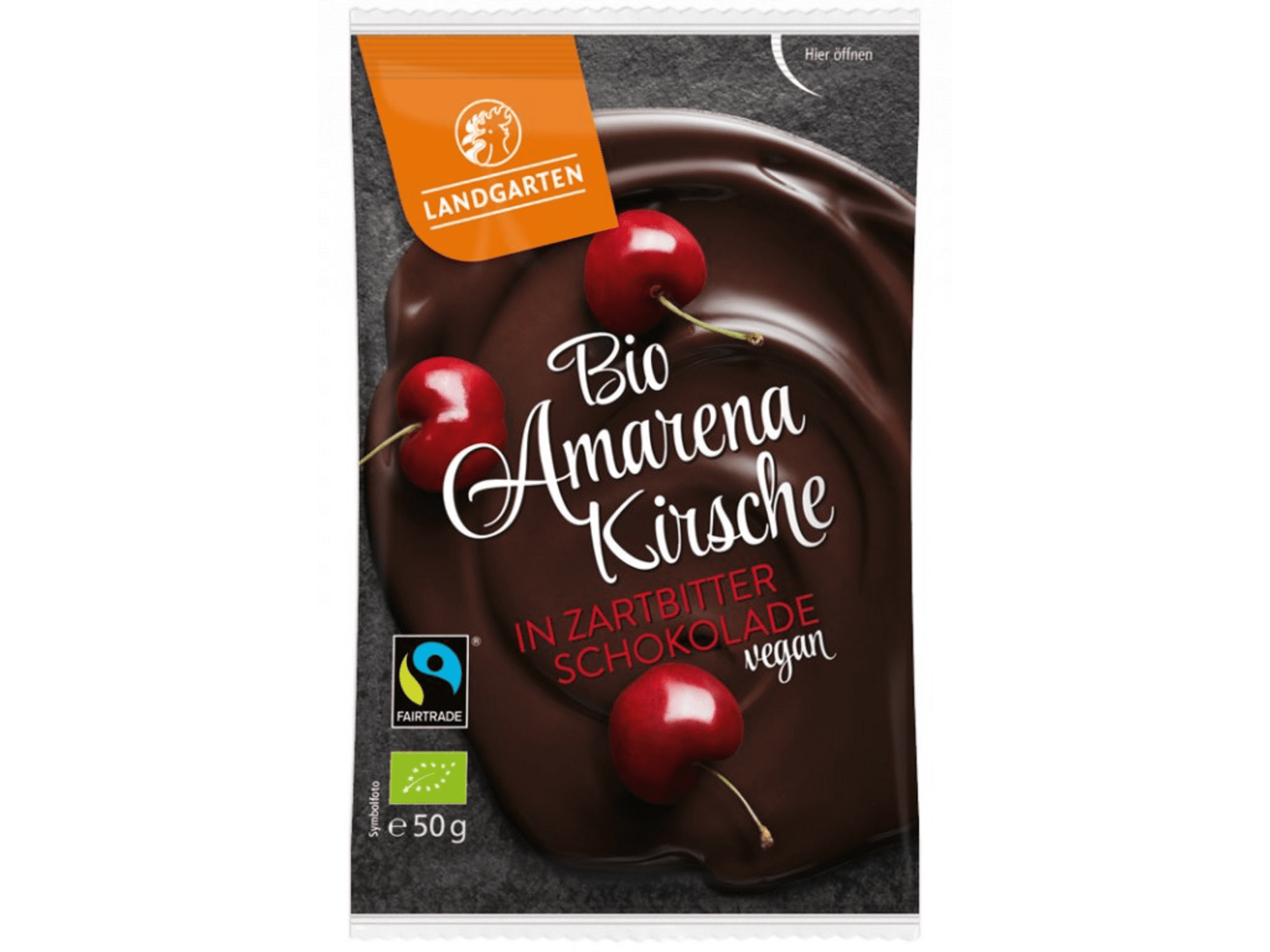 E-shop Landgarten Čerešne v horkej čokoláde BIO 50 g