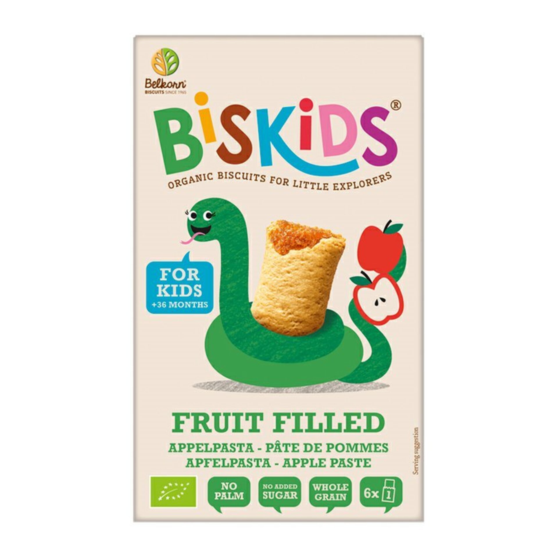 E-shop BISkids Mäkké detské sušienky s jablčným pyré bez prid. cukru 35% ovocie BIO 150 g