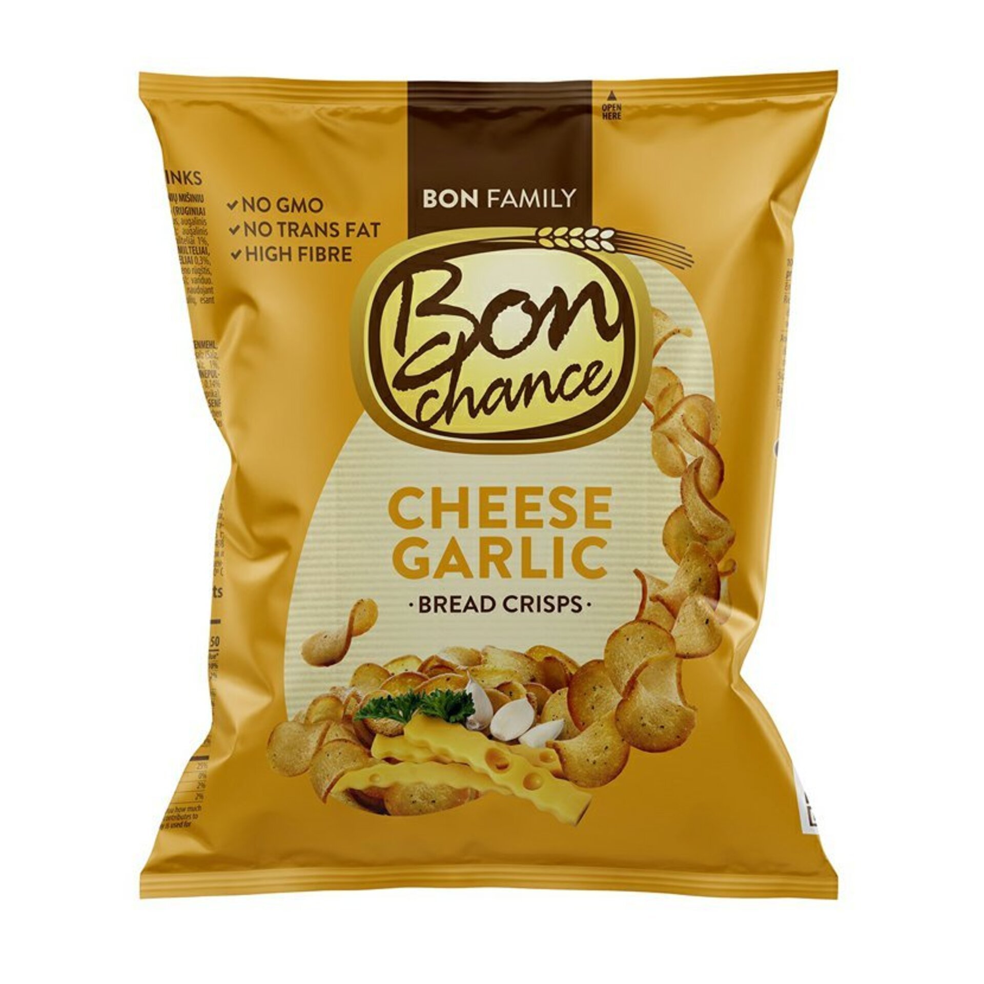 E-shop Bon Chance Chlebové chipsy s cesnakom a syrom 60 g
