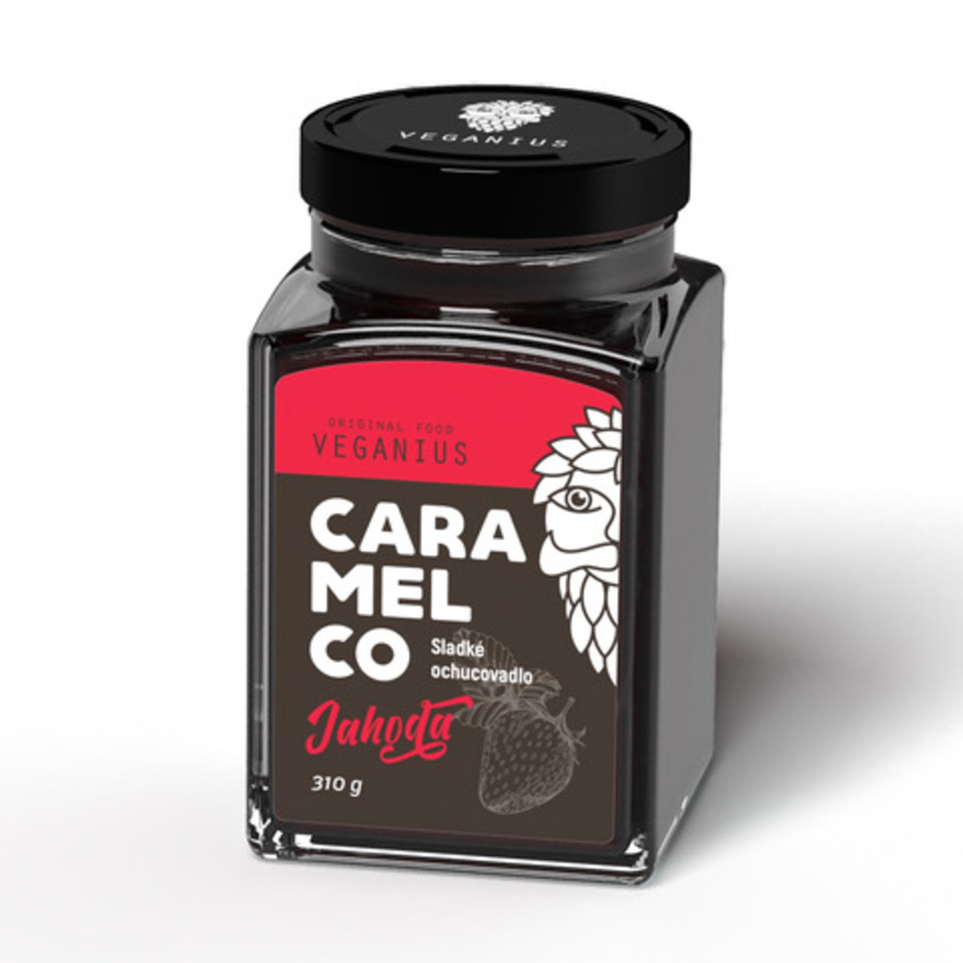 E-shop Veganius Caramelco jahoda sklo 250 ml