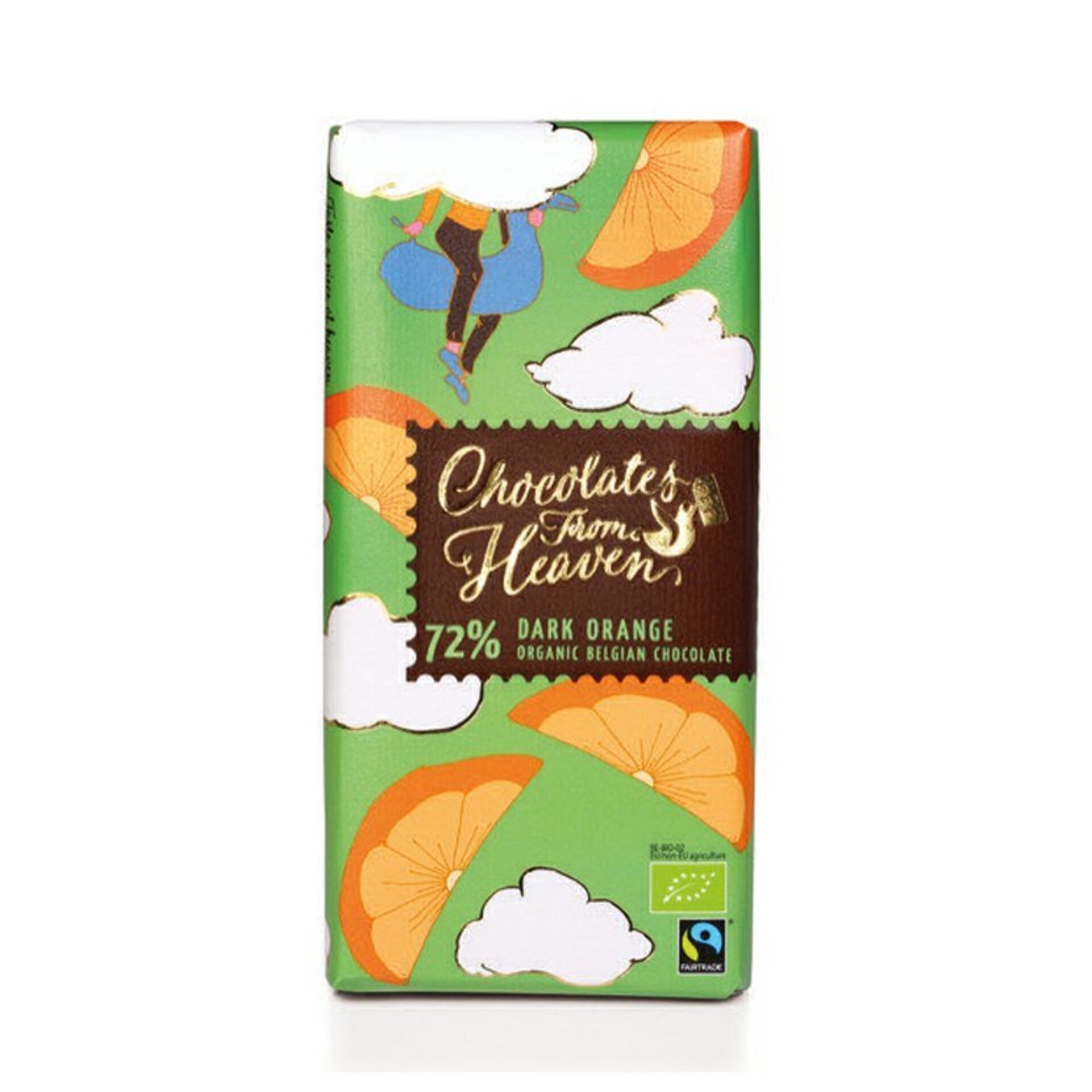 Chocolates From Heaven Horká čokoláda s pomarančom 72% BIO 100 g